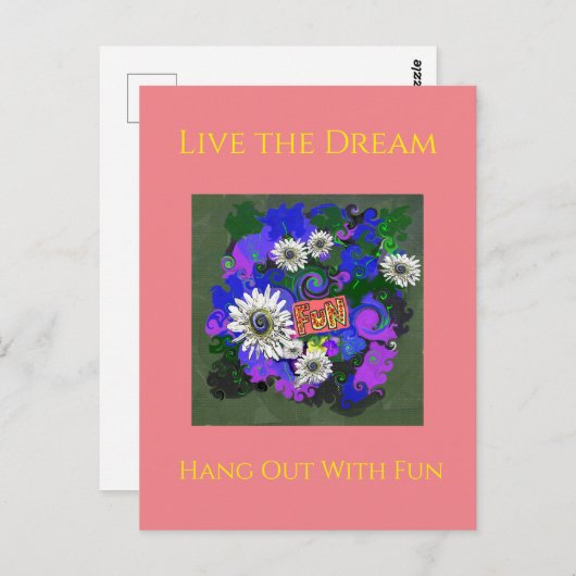 Fresh Vivid Colorful Fun Happy Postkarte (Vorne/Hinten)