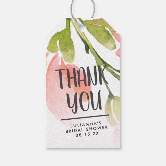 Fresh Watercolor Blogs Personalisiert Danke Geschenkanhänger (Rückseite)