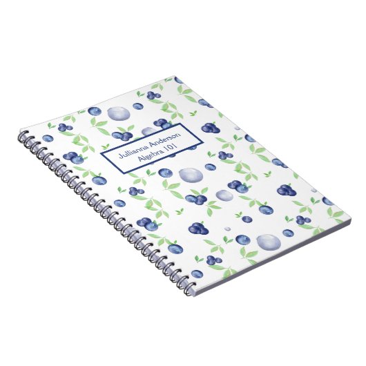Fresh Watercolor Blueberry School Notebook Notizblock (Rechte Seite)