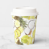 Fresh Watercolor Tropical Fruits Monogram Pattern Pappbecher (Rückseite)