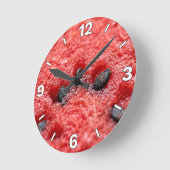 Fresh Watermelon Pulp Macro Texture Kitchen Decor Runde Wanduhr (Winkel)