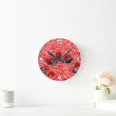 Fresh Watermelon Pulp Macro Texture Kitchen Decor Runde Wanduhr (Zuhause)