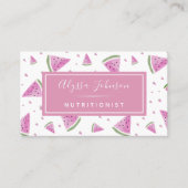 Fresh Watermelon Watercolor Fruchternährungsprogra Visitenkarte (Vorderseite)