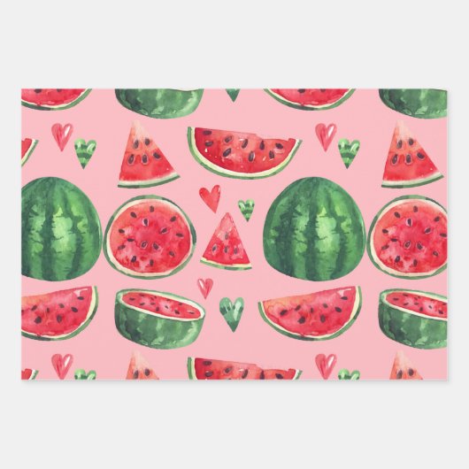 Fresh Watermelon Wrapping Paper Set Geschenkpapier Set (Vorderseite)