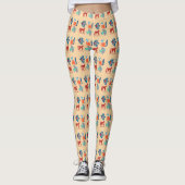 Fresh White Champagne Nordic Pattern Leggings (Vorderseite)