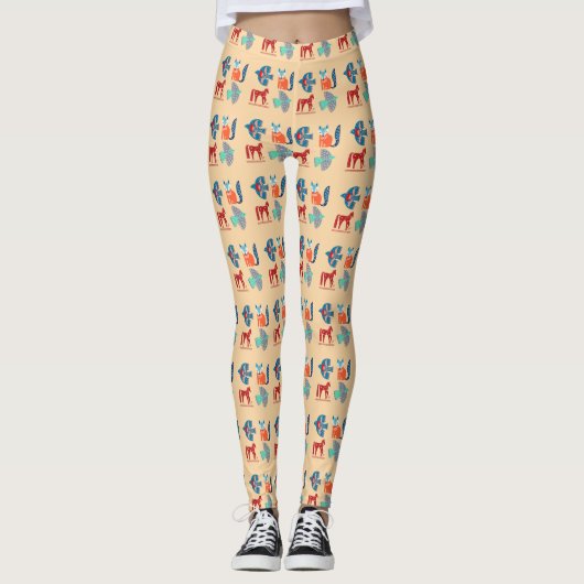 Fresh White Champagne Nordic Pattern Leggings (Vorderseite)