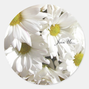 Fresh White Daisies Custom Umschlag Aufklebers Runder Aufkleber