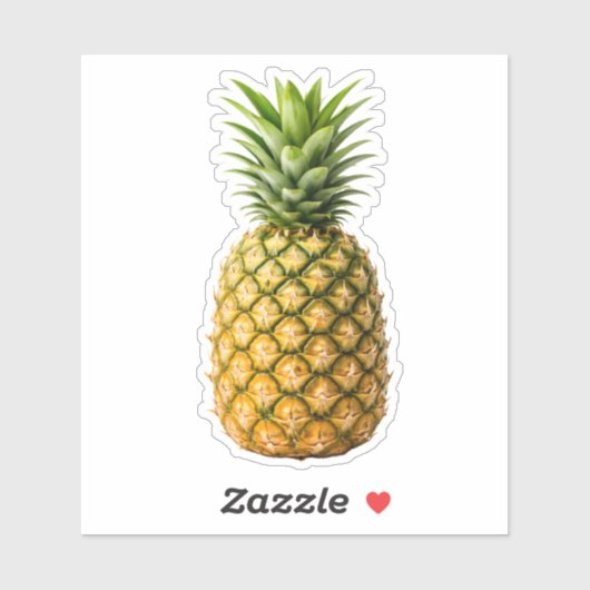 Fresh Whole Pineapple Custom-Cut Vinyl Sticker (Blatt)