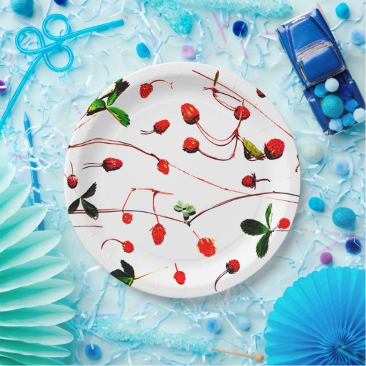 Fresh Wild Strawberries Pappteller (Party)