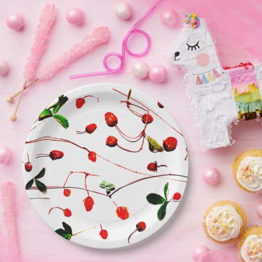 Fresh Wild Strawberries Pappteller (Party)