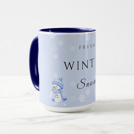Fresh Winter Joy with Snow and Snowman Tasse (Vorderseite Links)