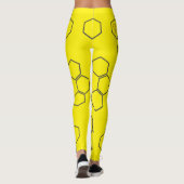 Fresh Yellow Honey Hive Pattern Leggings (Rückseite)
