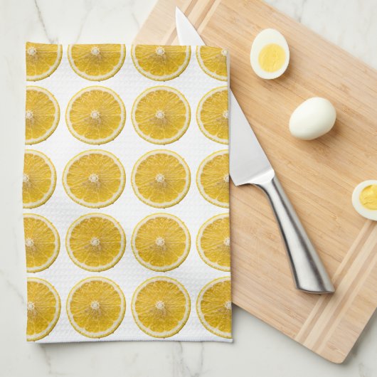 Fresh Yellow Lemon Slice Citrus Pattern Kitchen Geschirrtuch (Viertel Falte)