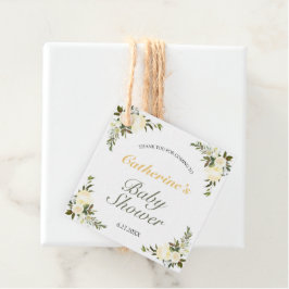 Fresh Yellow Spring Floral Baby Dusche Geschenkanhänger