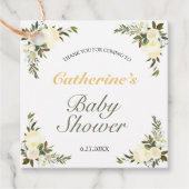 Fresh Yellow Spring Floral Baby Dusche Geschenkanhänger (Vorderseite)