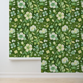 Fresh Zuhause Vibes - Green Floral Peel and Stick Tapete