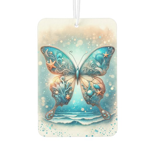 Freshen Ride mit einem strahlendem Schmetterlingsw Autolufterfrischer (Rückseite)