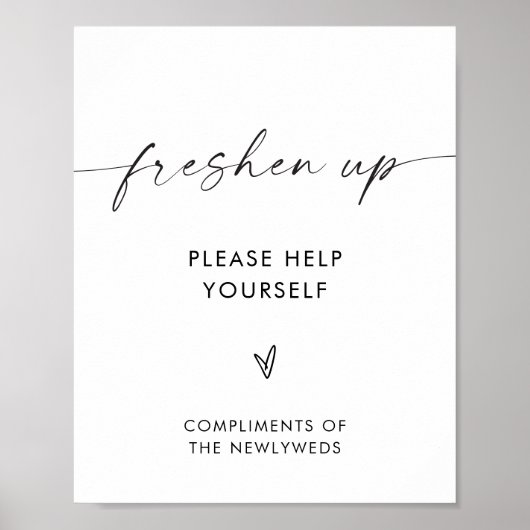 Freshen Up Wedding Bad Basket Sign Poster (Vorne)