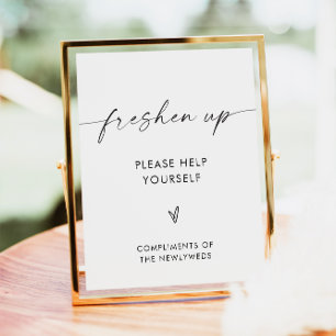 Freshen Up Wedding Bad Basket Sign Poster