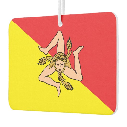 Fresheners der Autoluft mit der Flagge Siziliens,  Autolufterfrischer (Links)