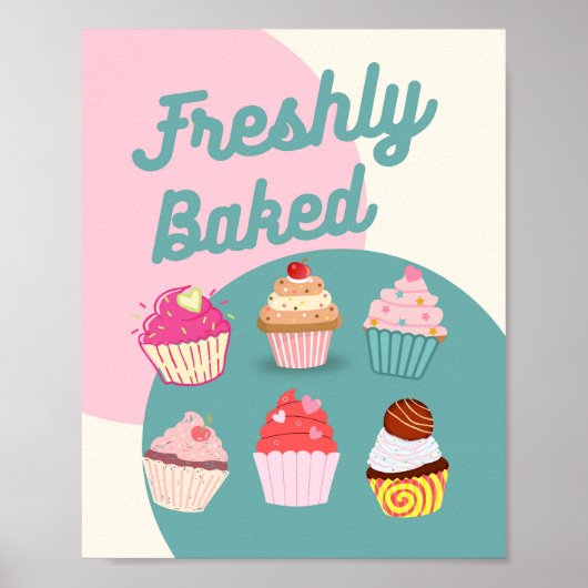 Freshi Bake Sign, Cupcake Bake Sale Poster (Vorne)