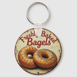 Freshly Baked Bagels Vintage Metal Wall Art Sign Schlüsselanhänger