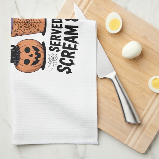 Freshly Boo'd Coffee Halloween Geschirrtuch (Viertel Falte)