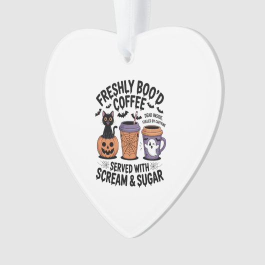 Freshly Boo'd Coffee Halloween Ornament (Vorderseite)