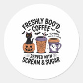 Freshly Boo'd Coffee Halloween Runder Aufkleber (Vorderseite)