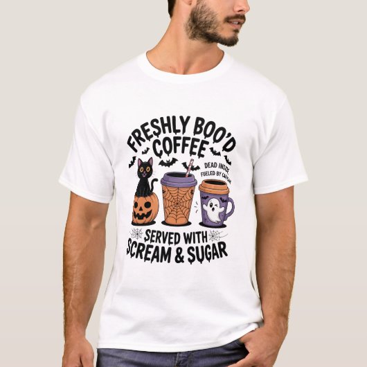 Freshly Boo'd Coffee Halloween T-Shirt (Vorderseite)