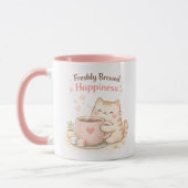Freshly Brewed Kawaii Cute Kitty Cat Coffee Pink Tasse (Links)