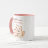 Freshly Brewed Kawaii Cute Kitty Cat Coffee Pink Tasse (Vorderseite Links)