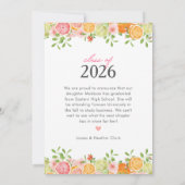 Freshly Graduated Citrus Graduation Announcement Einladung (Rückseite)