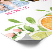 Freshly Graduated Floral Citrus Milestone Photo Poster (Ecke)