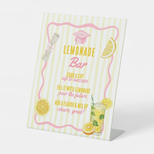 Freshly Graduated Grad Party Lemonade Bar Sockelschild (Vorderseite)