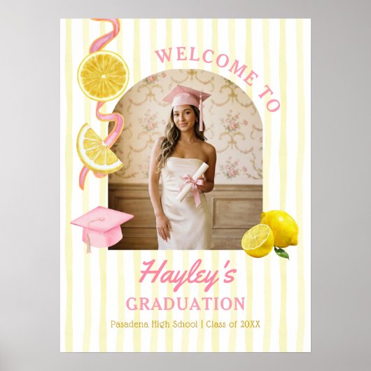 Freshly Graduated Grad Party Printable Poster (Vorne)