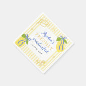 Freshly Graduated Lemon Blue Bow Graduation Serviette (Ecke)