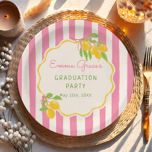 Freshly Graduated Lemon Gradu Paper Plates Pappteller