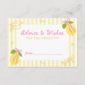 Freshly Graduated Lemon Graduation Advice Wishes Begleitkarte (Vorderseite)