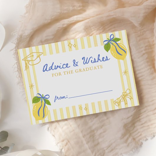 Freshly Graduated Lemon Graduation Advice Wishes Begleitkarte