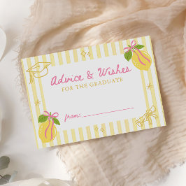 Freshly Graduated Lemon Graduation Advice Wishes Begleitkarte
