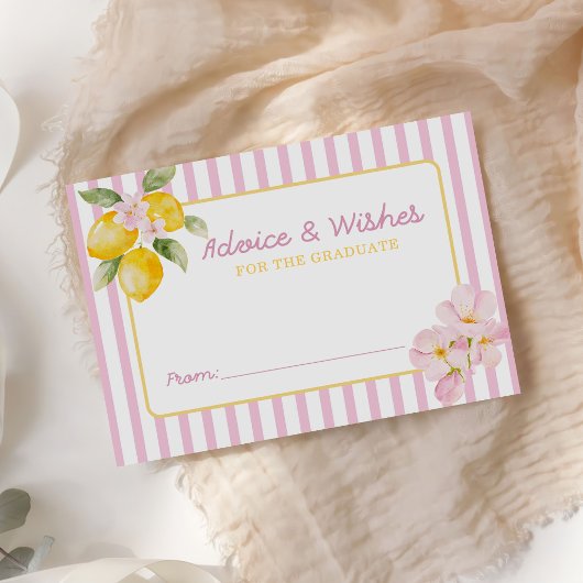 Freshly Graduated Lemon Graduation Advice Wishes Begleitkarte