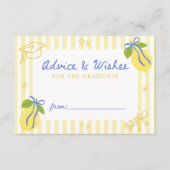 Freshly Graduated Lemon Graduation Advice Wishes Begleitkarte (Vorderseite)