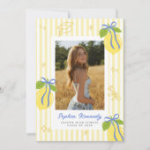 Freshly Graduated Lemon Graduation Announcement Einladung (Vorderseite)