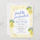 Freshly Graduated Lemon Graduation Announcement Einladung (Rückseite)