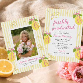 Freshly Graduated Lemon Graduation Announcement Einladung