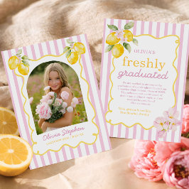 Freshly Graduated Lemon Graduation Announcement Einladung