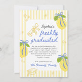 Freshly Graduated Lemon Graduation Announcement Einladung (Rückseite)