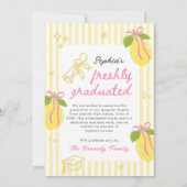 Freshly Graduated Lemon Graduation Announcement Einladung (Rückseite)