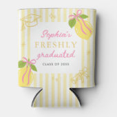 Freshly Graduated Lemon Pink Bow Graduation Dosenkühler (Vorderseite)